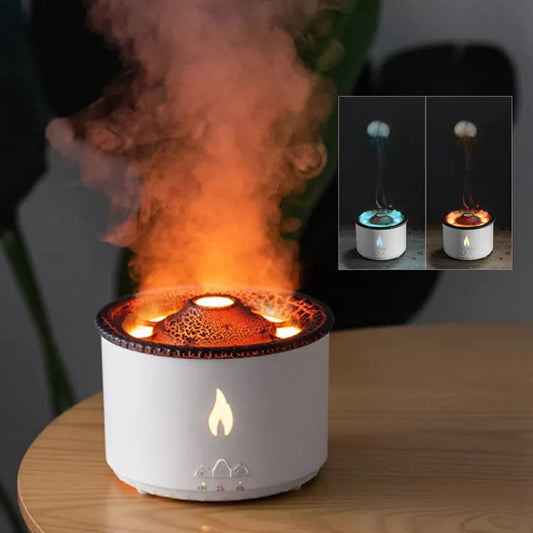 Volcano Aromatherapy Humidifier Flame&Volcano Light Timer For Bedroom Essential Oil Diffuser With Remote